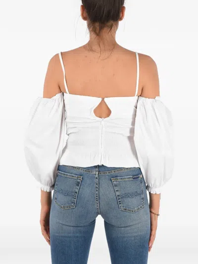 Red Valentino Bow-detail Cold-shoulder Blouse In White