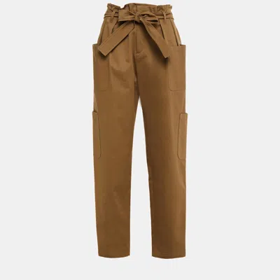 Pre-owned Red Valentino Brown Cotton Tapered Pants L (it 44)