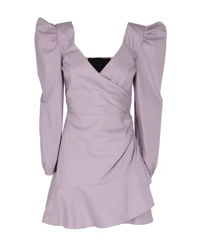 Red Valentino Bubble Long-sleeved Dress In Purple