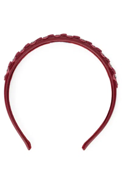 Red Valentino Burgundy Headband, Elegant And Refined. In Red
