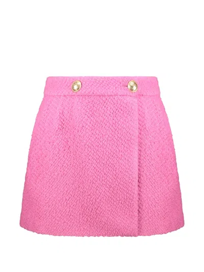 Red Valentino Button-detail Mini Skort In Pink