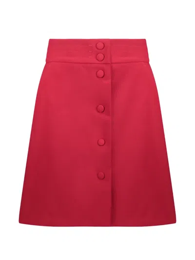 Red Valentino Button-front A-line Mini Skirt In Red