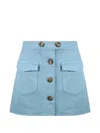Red Valentino Button-front Cargo Mini Skort In Blue