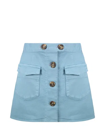 Red Valentino Button-front Cargo Mini Skort In Blue