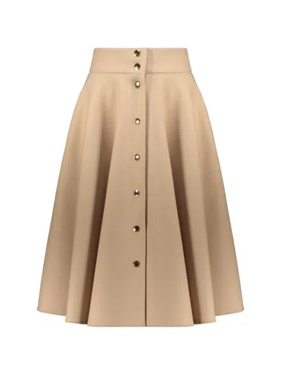 Red Valentino Button-up Midi Skirt In Multi