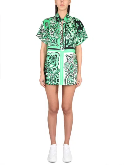 Red Valentino Carre' Bandana Shirt In Green