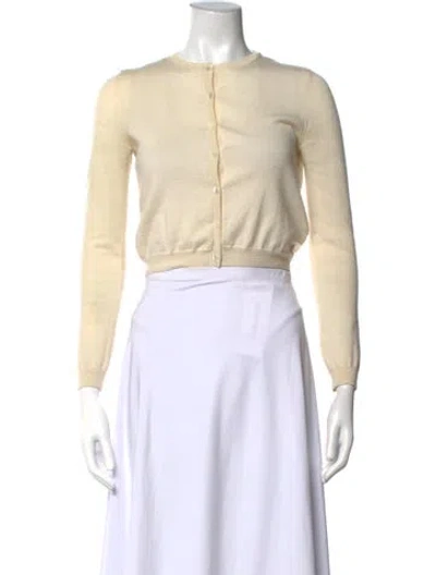 Pre-owned Red Valentino Cashmere Open Front Sweater In Neutrals