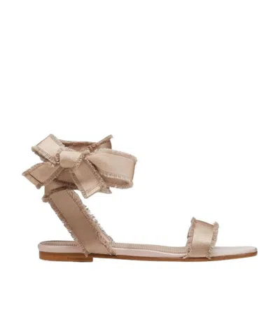 Red Valentino City Ballet Flat Sandals In Brown