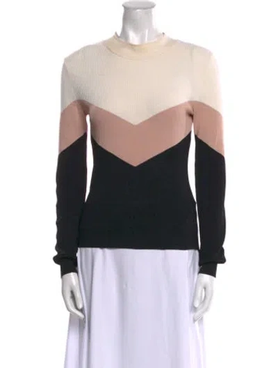 Pre-owned Red Valentino Colorblock Pattern Crew Neck Sweatshirt In Black