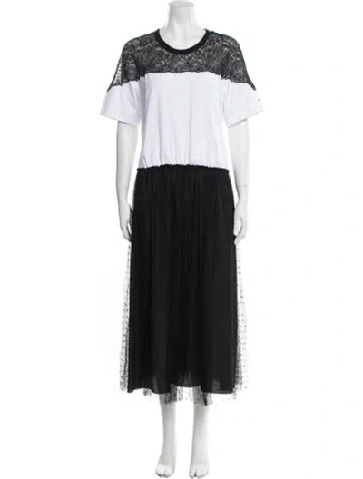 Pre-owned Red Valentino Colorblock Pattern Long Dress In White