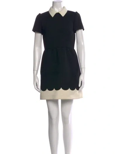 Pre-owned Red Valentino Colorblock Pattern Mini Dress In Black