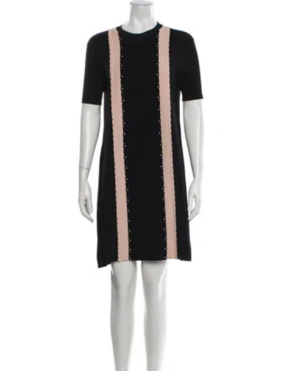 Pre-owned Red Valentino Colorblock Pattern Mini Dress In Black