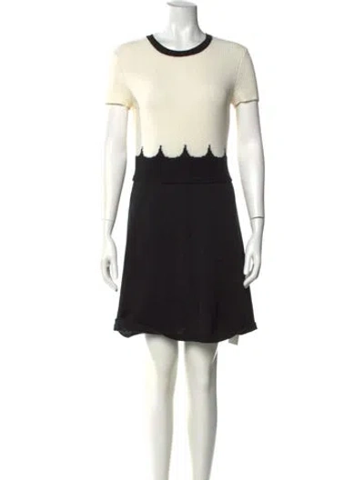 Pre-owned Red Valentino Colorblock Pattern Mini Dress In Black