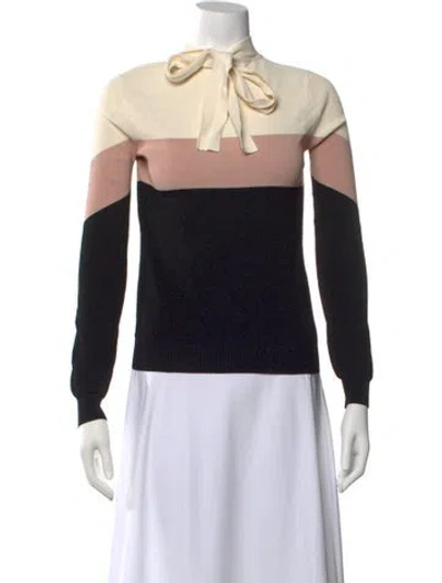 Pre-owned Red Valentino Colorblock Pattern Mock Neck Sweatshirt In Black