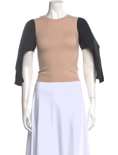 Pre-owned Red Valentino Colorblock Pattern Scoop Neck Sweater In Neutral