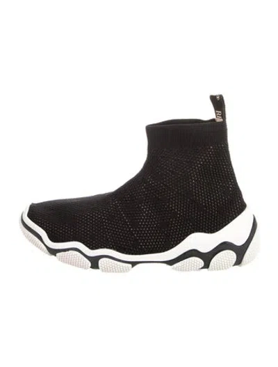 Pre-owned Red Valentino Colorblock Pattern Sneakers In Black