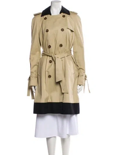 Pre-owned Red Valentino Colorblock Pattern Trench Coat In Neutral
