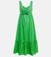 Red Valentino Cotton-blend Poplin Midi Dress In Green