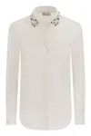 RED VALENTINO RED VALENTINO COTTON SHIRT WITH STONES