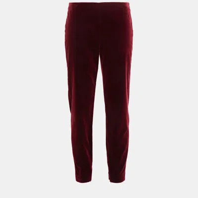 Pre-owned Red Valentino Cotton Skinny Leg Pants It 46 In Red