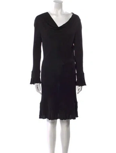Pre-owned Red Valentino Cowl Neck Mini Dress In Black