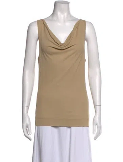 Pre-owned Red Valentino Cowl Neck Sleeveless Top In Neutrals