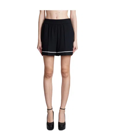 Red Valentino Crepe Back Satin Shorts In Black