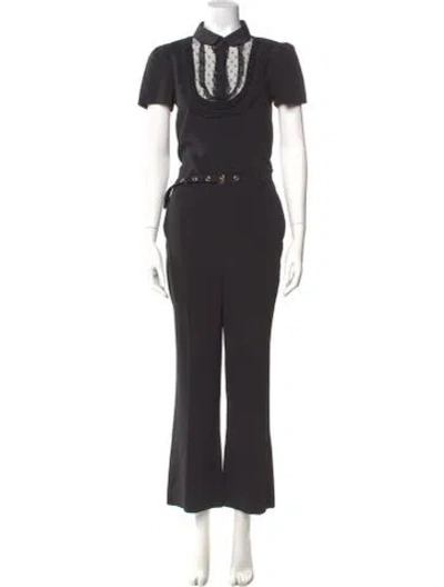 Pre-owned Red Valentino Crew Neck Jumpsuit In Black