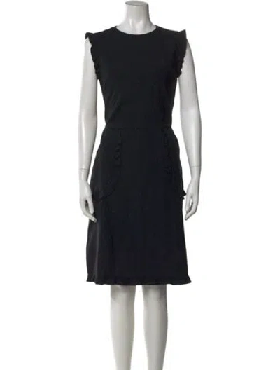 Pre-owned Red Valentino Crew Neck Knee-length Dress In Black