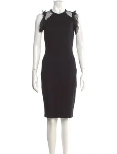Pre-owned Red Valentino Crew Neck Knee-length Dress In Black