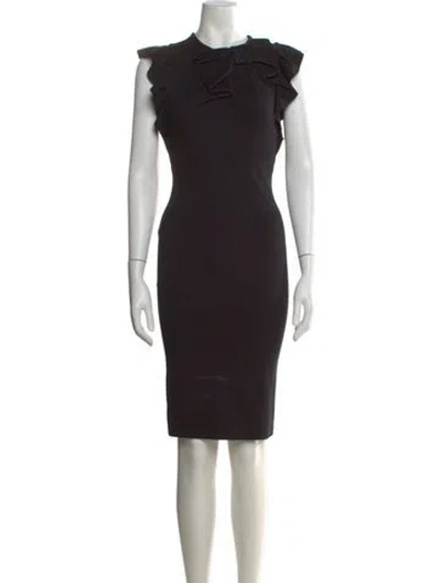 Pre-owned Red Valentino Crew Neck Knee-length Dress In Black