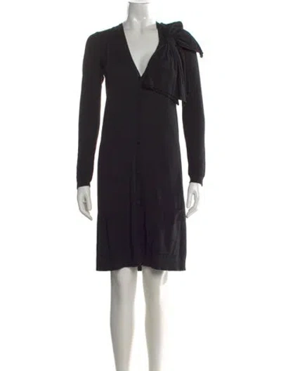 Pre-owned Red Valentino Crew Neck Knee-length Dress In Black