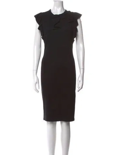 Pre-owned Red Valentino Crew Neck Knee-length Dress In Black
