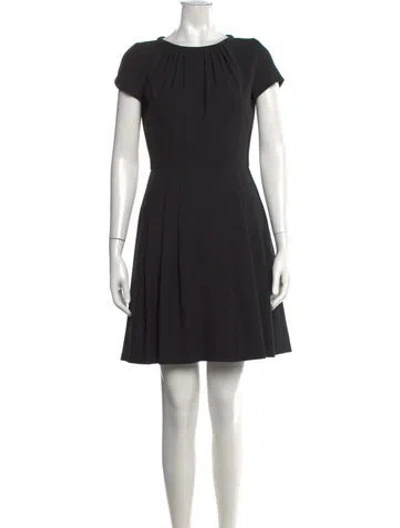 Pre-owned Red Valentino Crew Neck Knee-length Dress In Black