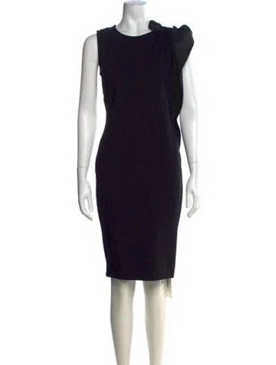 Pre-owned Red Valentino Crew Neck Knee-length Dress In Black