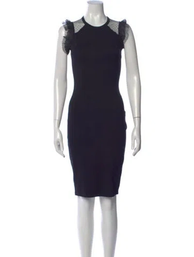 Pre-owned Red Valentino Crew Neck Knee-length Dress In Blue