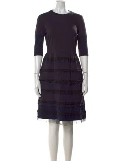 Pre-owned Red Valentino Crew Neck Knee-length Dress In Blue