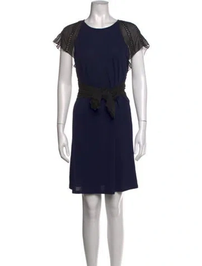 Pre-owned Red Valentino Crew Neck Knee-length Dress In Blue