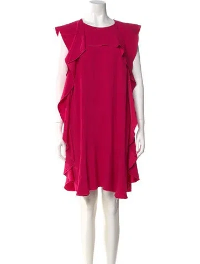 Pre-owned Red Valentino Crew Neck Knee-length Dress In Pink