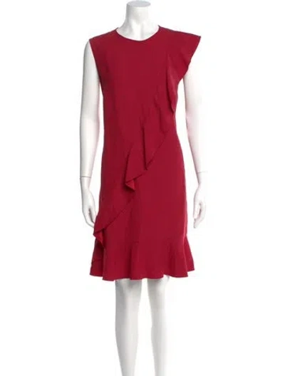 Pre-owned Red Valentino Crew Neck Knee-length Dress In Red