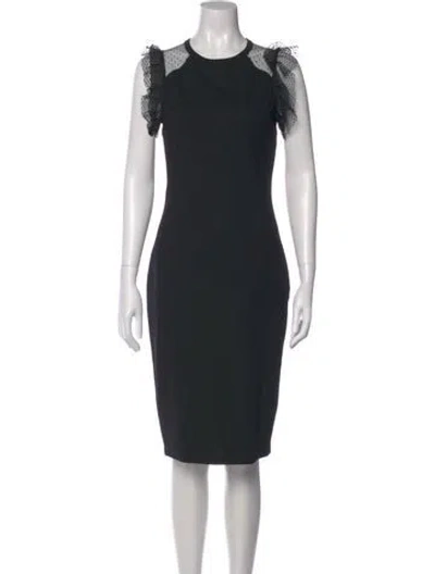 Pre-owned Red Valentino Crew Neck Knee-length Dress W/ Tags In Black