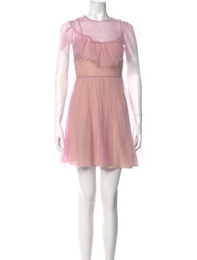 Pre-owned Red Valentino Crew Neck Knee-length Dress W/ Tags In Pink