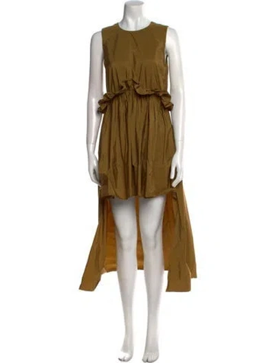 Pre-owned Red Valentino Crew Neck Long Dress In Green