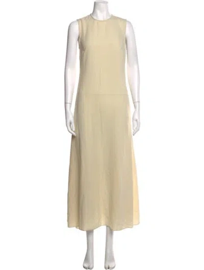 Pre-owned Red Valentino Crew Neck Long Dress In Neutral