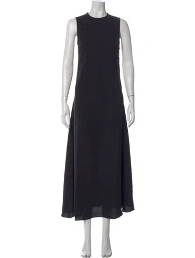 Pre-owned Red Valentino Crew Neck Long Dress W/ Tags In Black