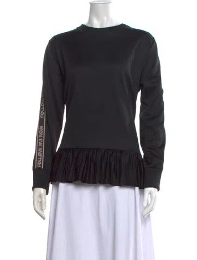 Pre-owned Red Valentino Crew Neck Long Sleeve Top In Black