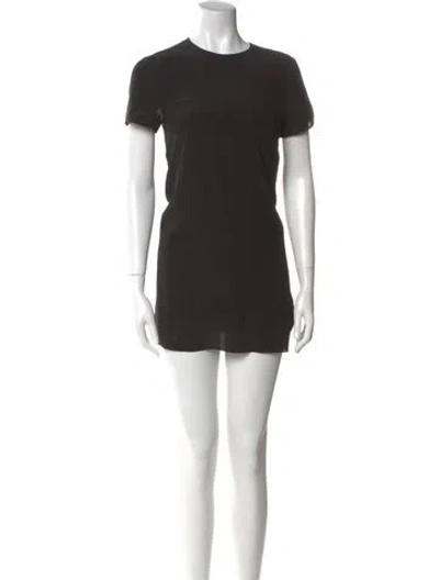 Pre-owned Red Valentino Crew Neck Mini Dress In Black