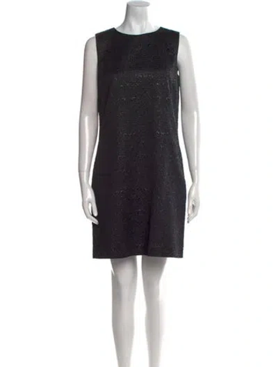 Pre-owned Red Valentino Crew Neck Mini Dress In Black