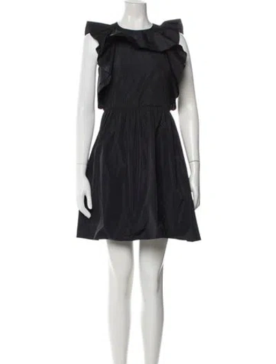 Pre-owned Red Valentino Crew Neck Mini Dress In Black