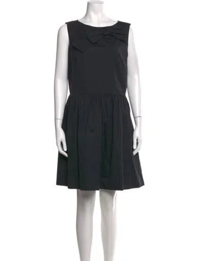 Pre-owned Red Valentino Crew Neck Mini Dress In Black